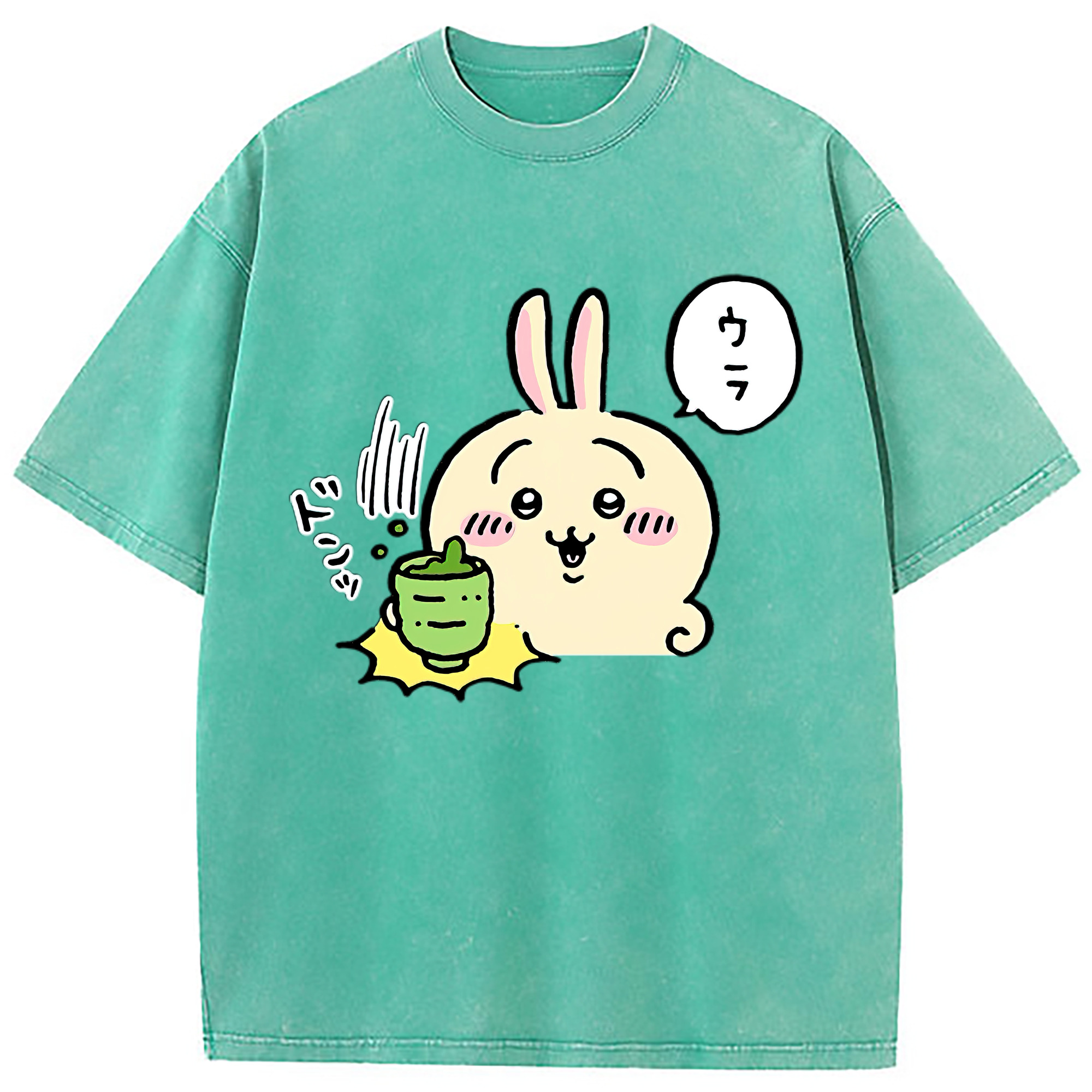 （画像用） ちいかわ うさぎ Chii-kawa usagi 綿100% ヴィンテージ風 半袖Tシャツ（フロントプリント）